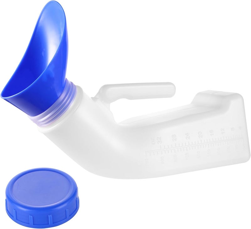 YSYONM Urinals for Men Women Unisex Urinal Bottle Spill Proof Portable Pee Bottles Female Urinal Screw Cap Lid and Funnel for Car, Travel, Elderly & Incontinence 1 Pack 1200ML - Image 1